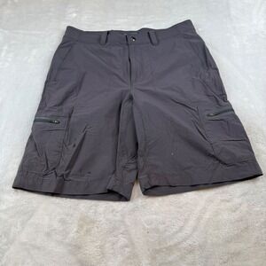 L.L.Bean Women's Gray Cargo Shorts Nylon Spandex Hiking Travel‎ Size 32W
